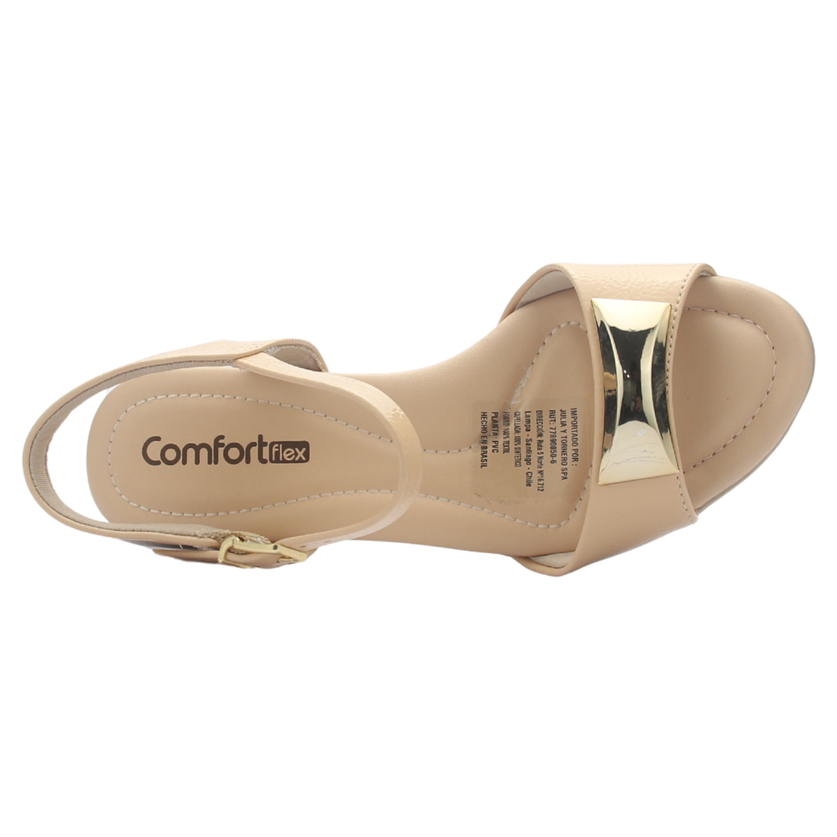 Sandalia Mujer Nude Comfortflex 2557402 Casual