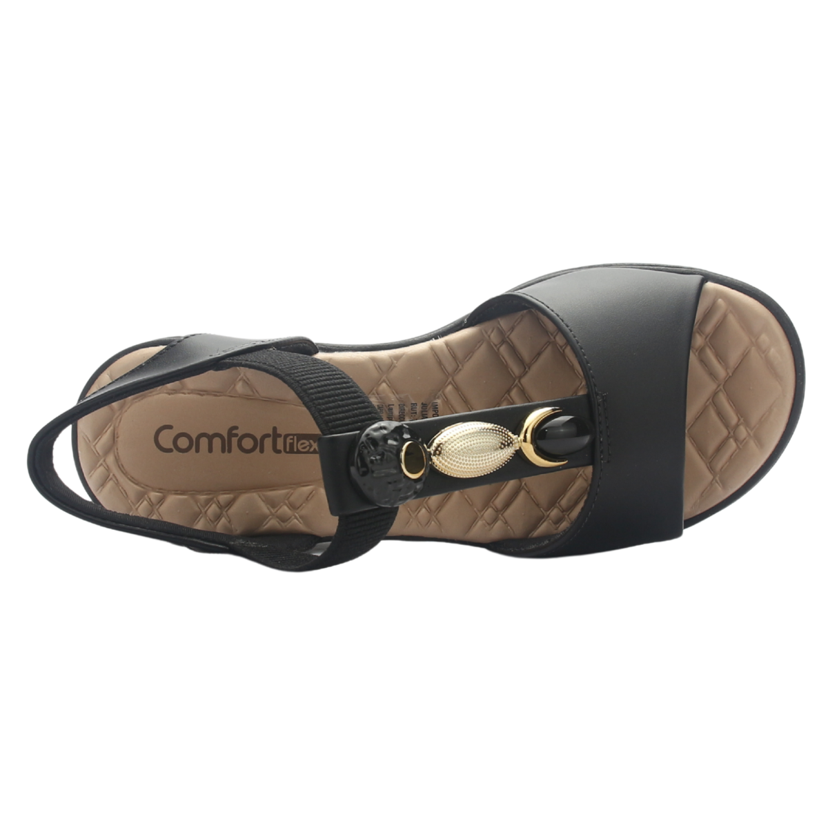 Sandalia Mujer Negro Comfortflex 2586404 Casual