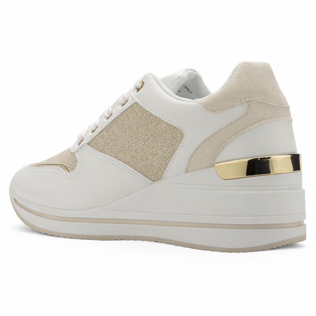 Zapatilla Blanco y Dorado Mujer Urbano Chalada Bolkinew