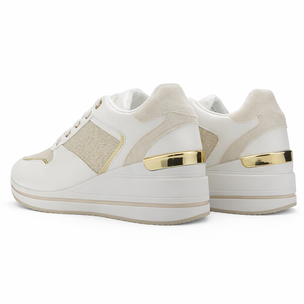 Zapatilla Blanco y Dorado Mujer Urbano Chalada Bolkinew