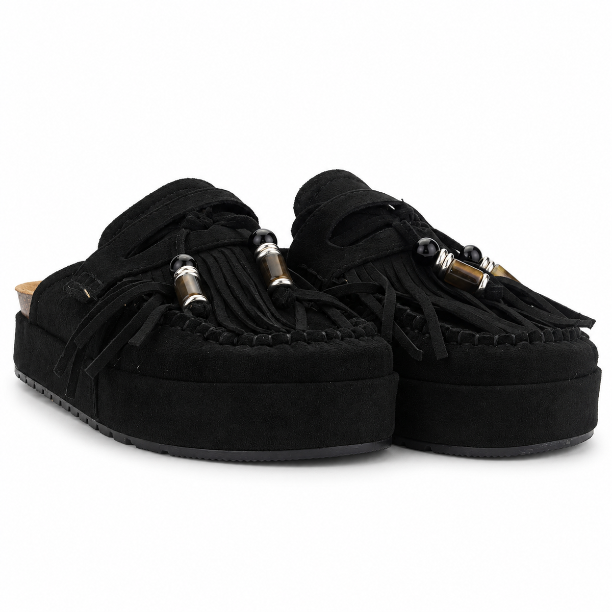 Sandalia Negro Mujer Casual Chalada Risco