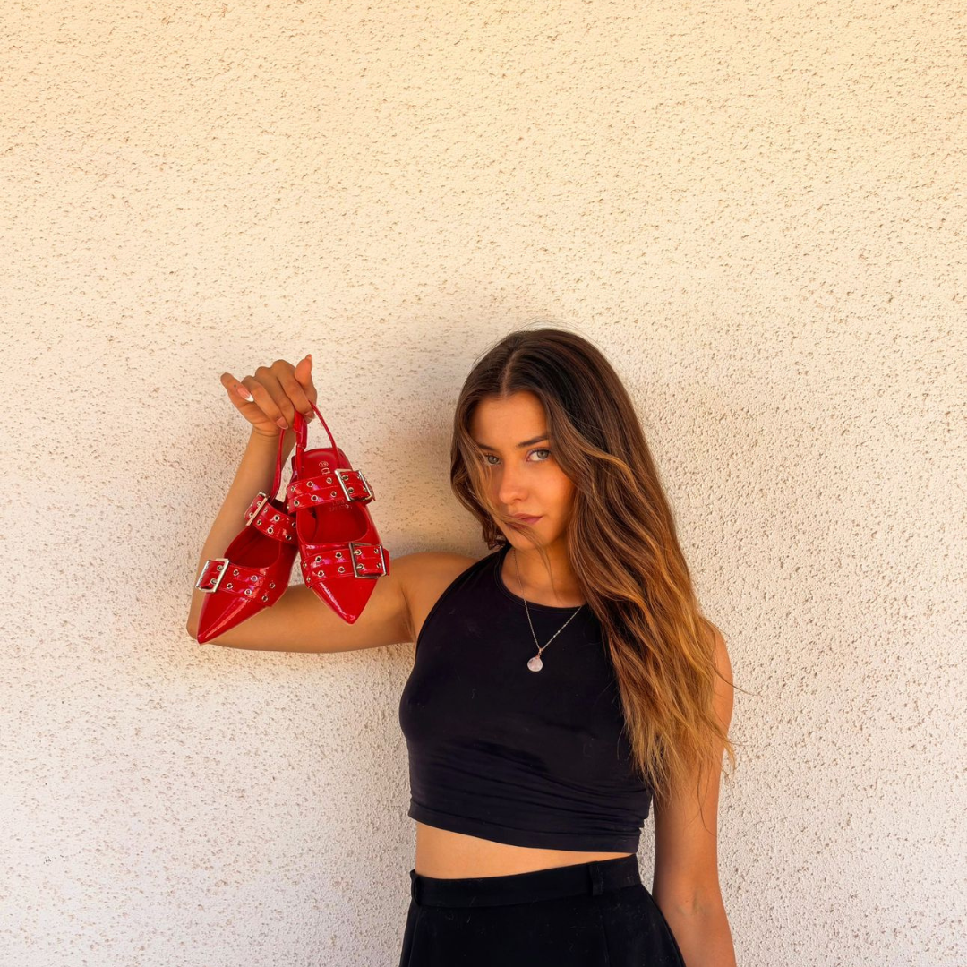 Ballerina Mujer Chalada Slik-1 Rojo Casual