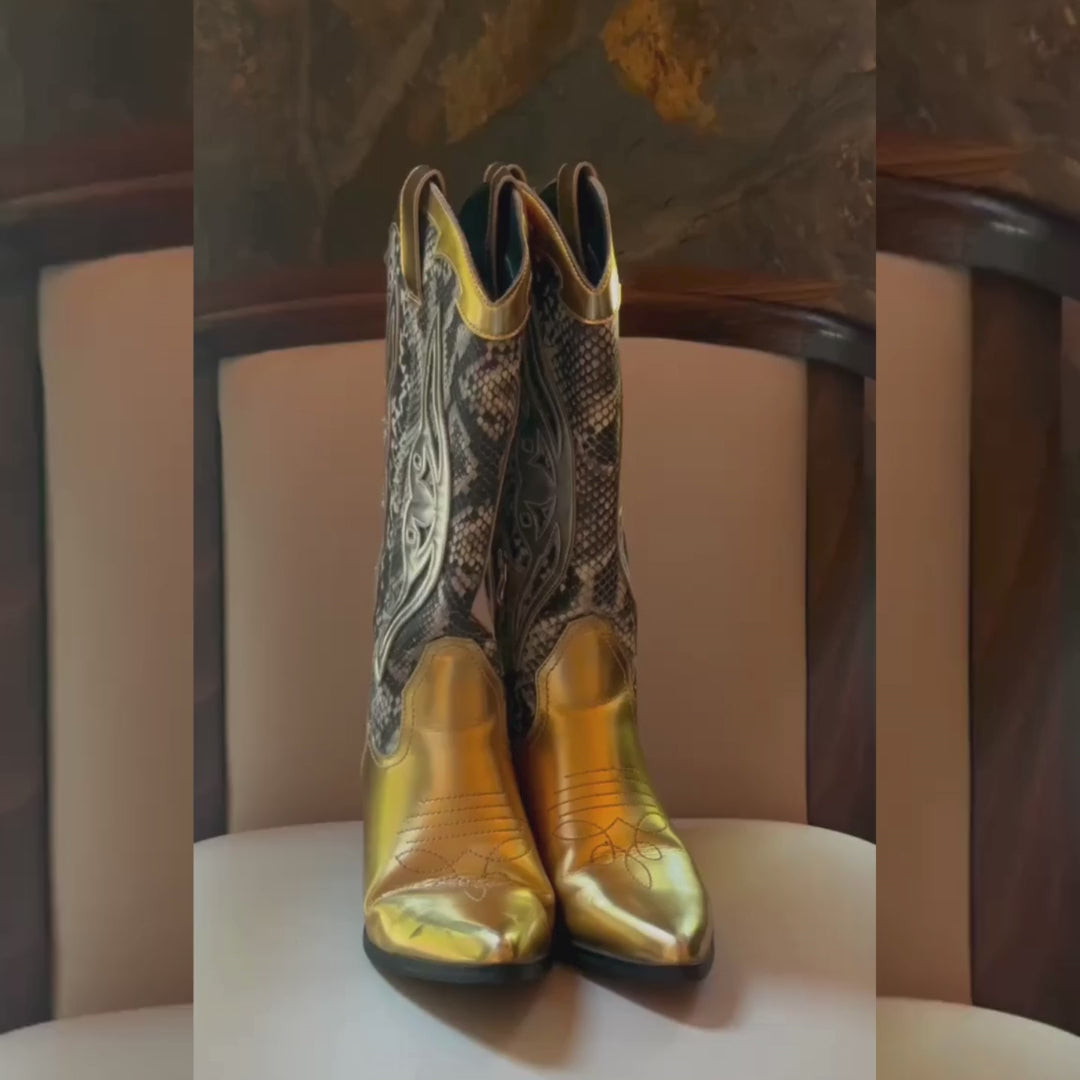 Bota Chalada Mujer Westnew-1 Dorado Casual