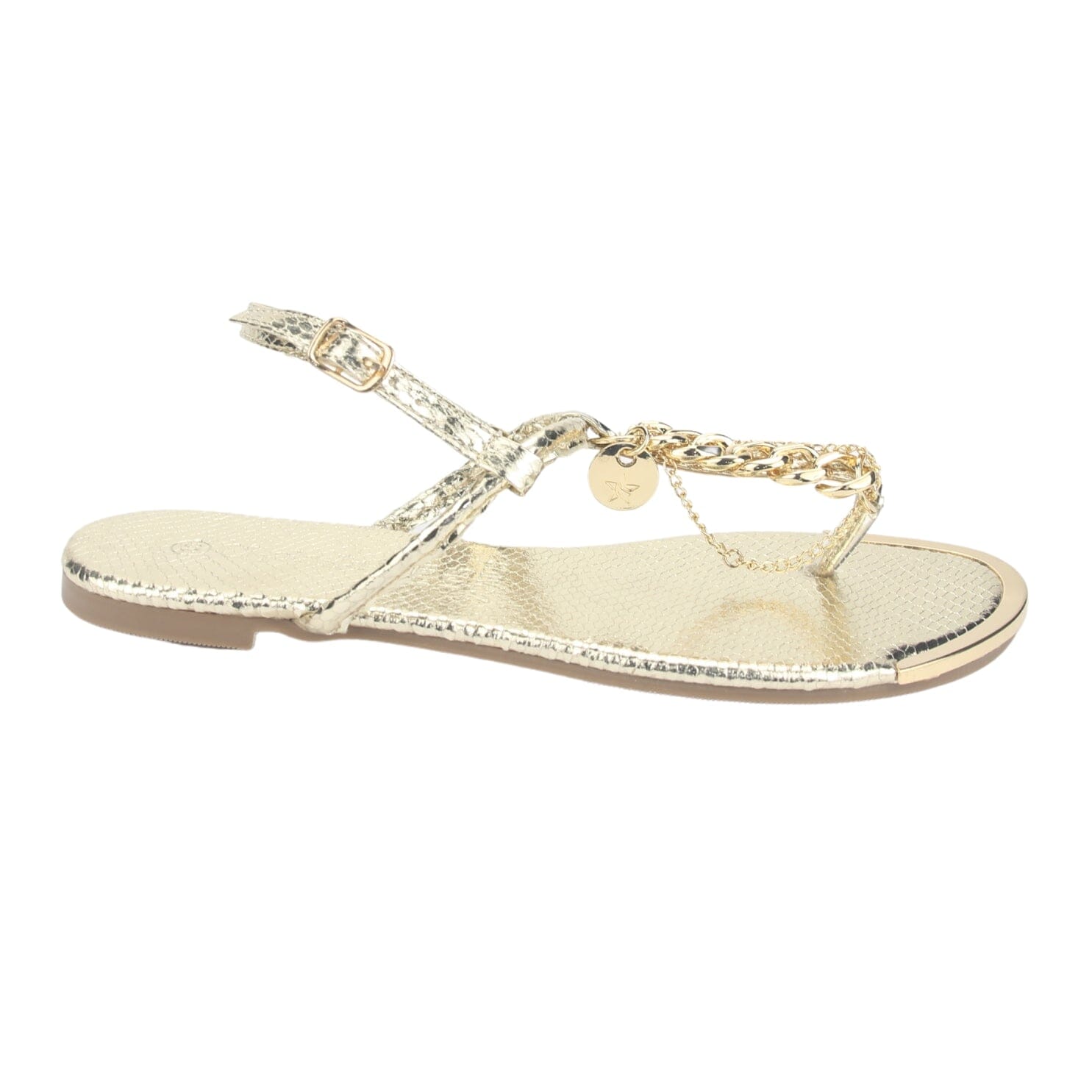Sandalia Chalada Mujer Amalfi-2 Dorado Plano Sandalias Chalada 