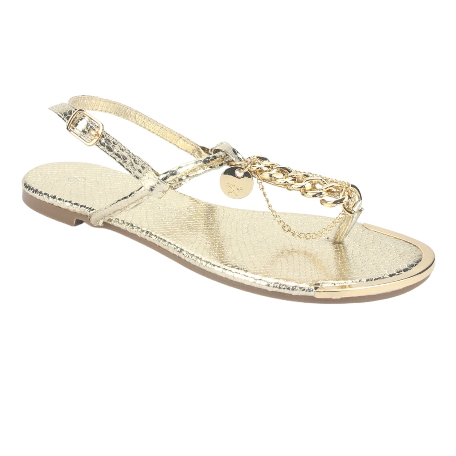 Sandalia Chalada Mujer Amalfi-2 Dorado Plano Sandalias Chalada 