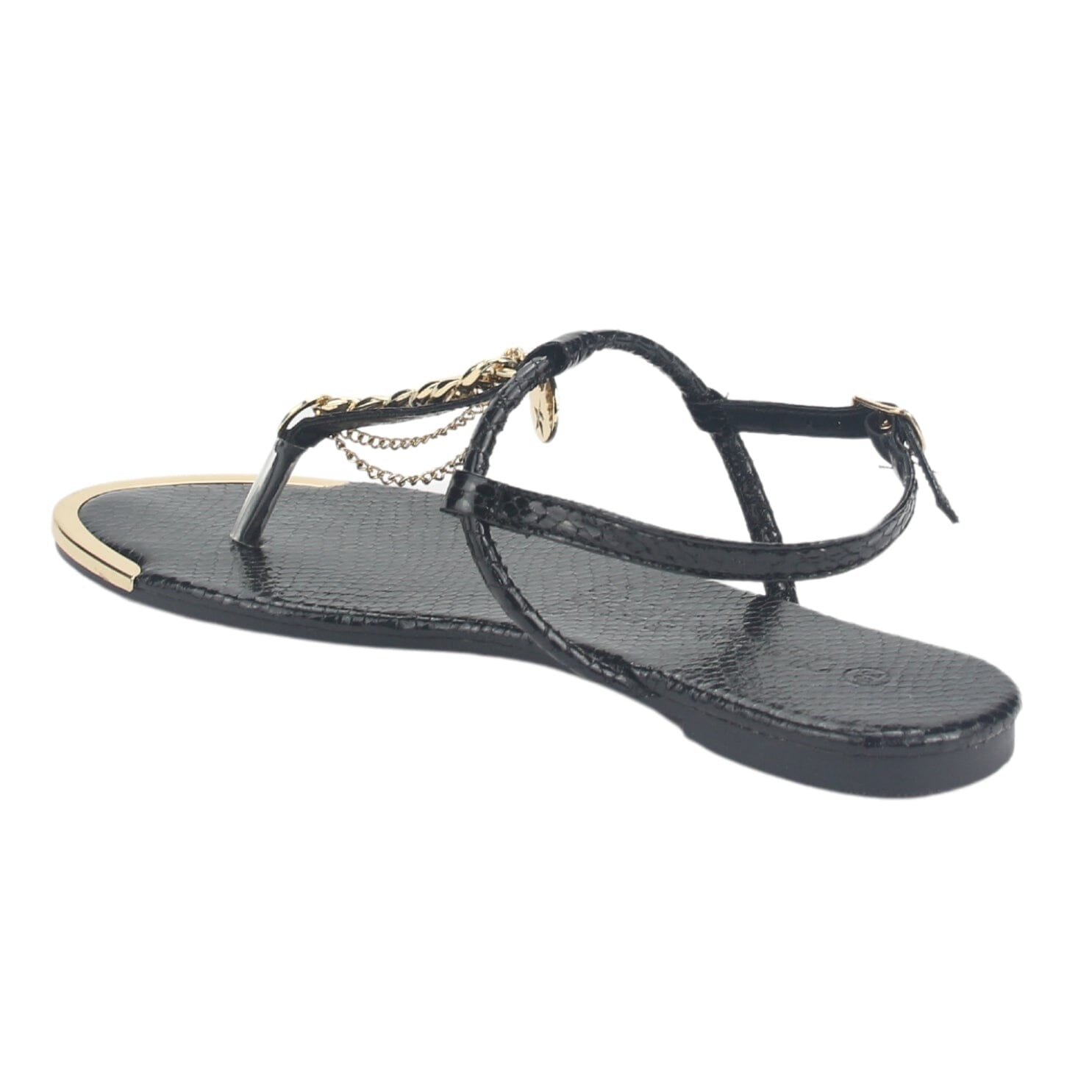 Sandalia Chalada Mujer Amalfi-2 Negro Plano Sandalias Planas Chalada 