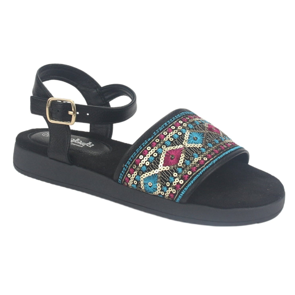 Sandalia Chalada Mujer Bira-2 Negro Casual Sandalias Taco Chalada 