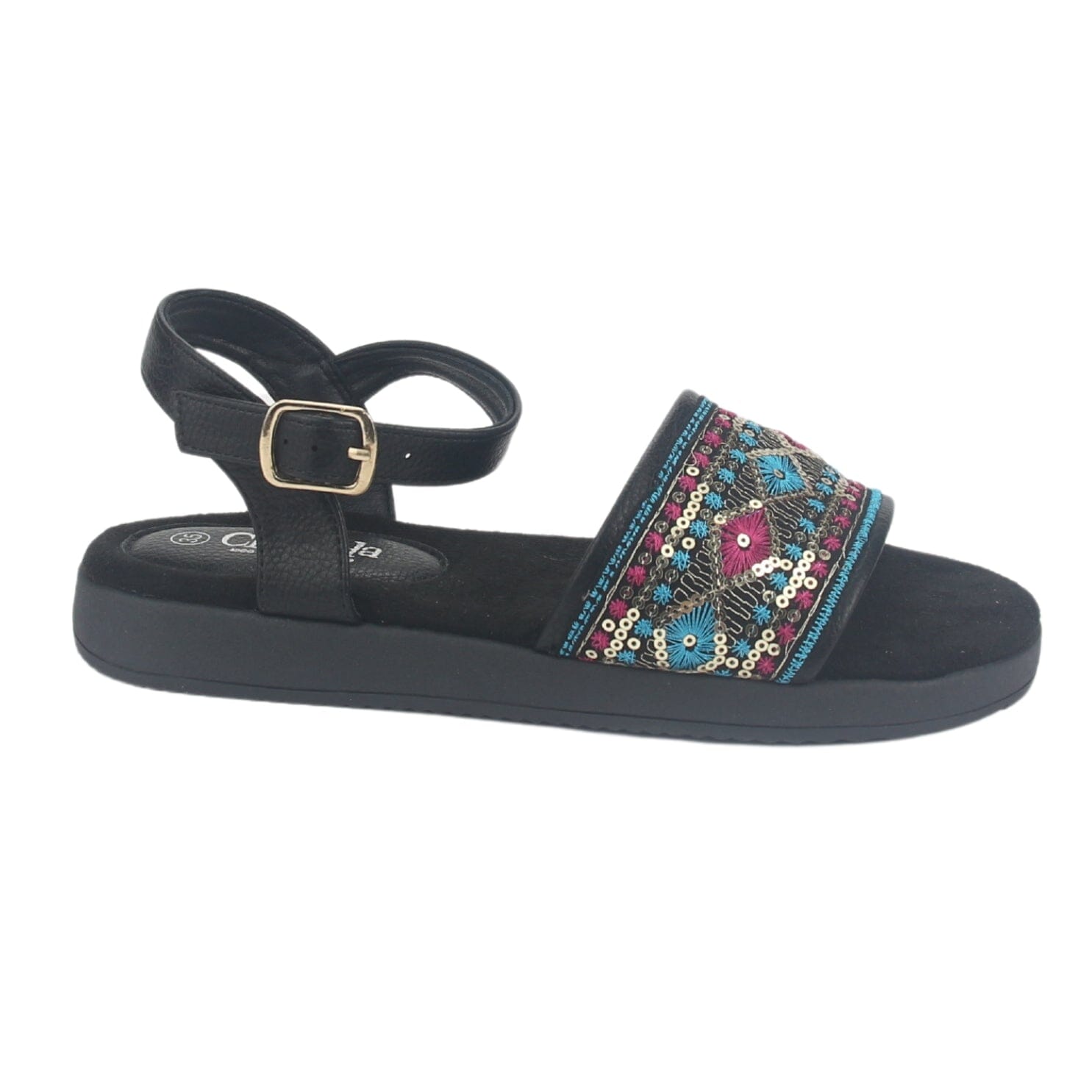 Sandalia Chalada Mujer Bira-2 Negro Casual Sandalias Taco Chalada 