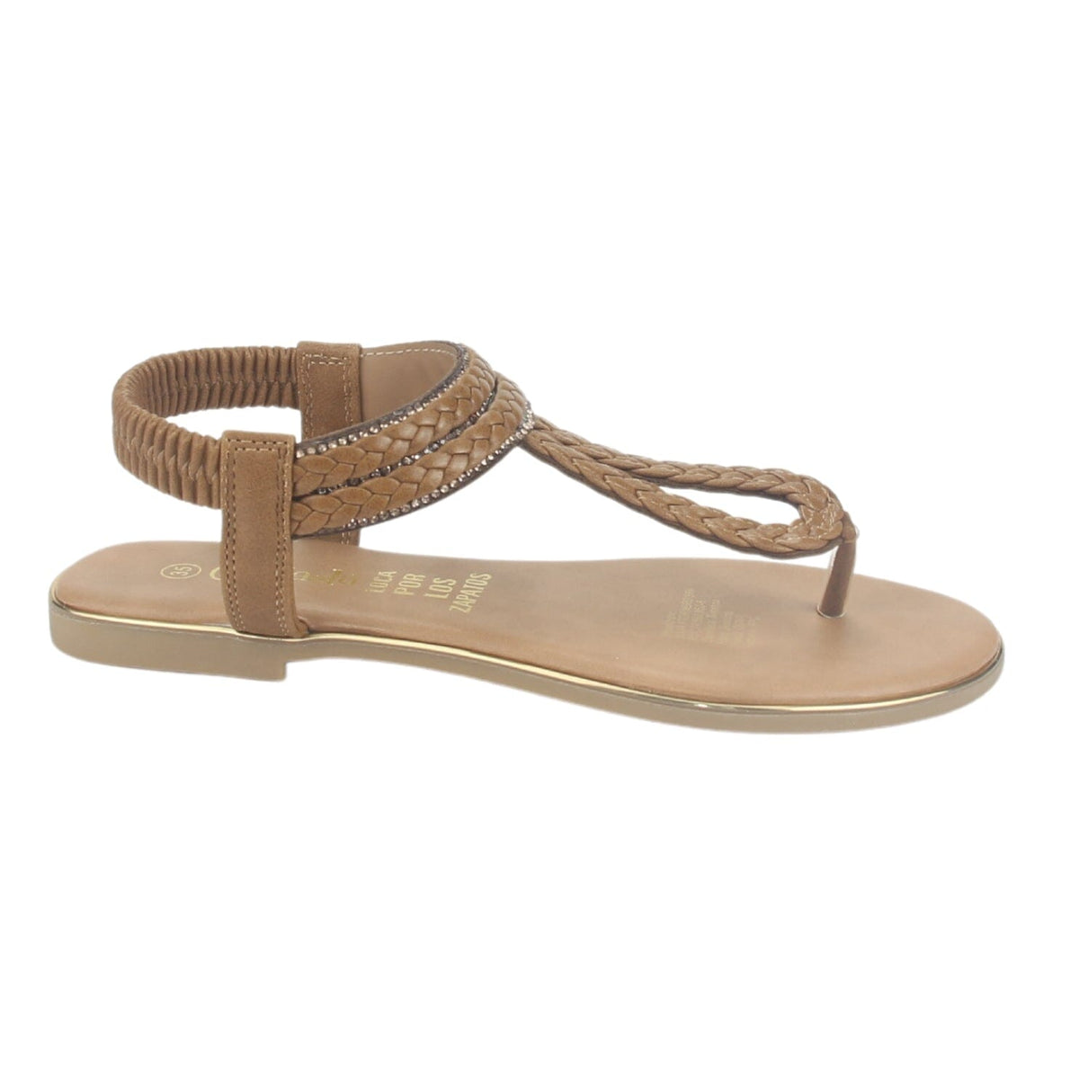 Sandalia Chalada Mujer Call-25 Camel Plana Sandalias Chalada 