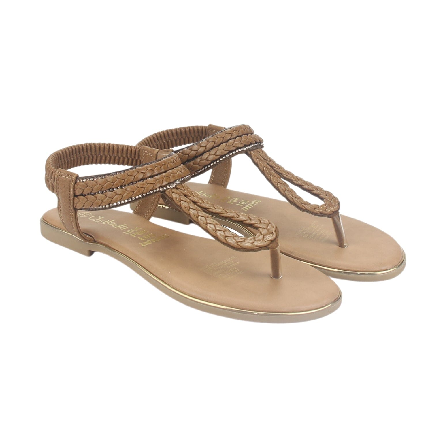 Sandalia Chalada Mujer Call-25 Camel Plana Sandalias Planas Chalada 