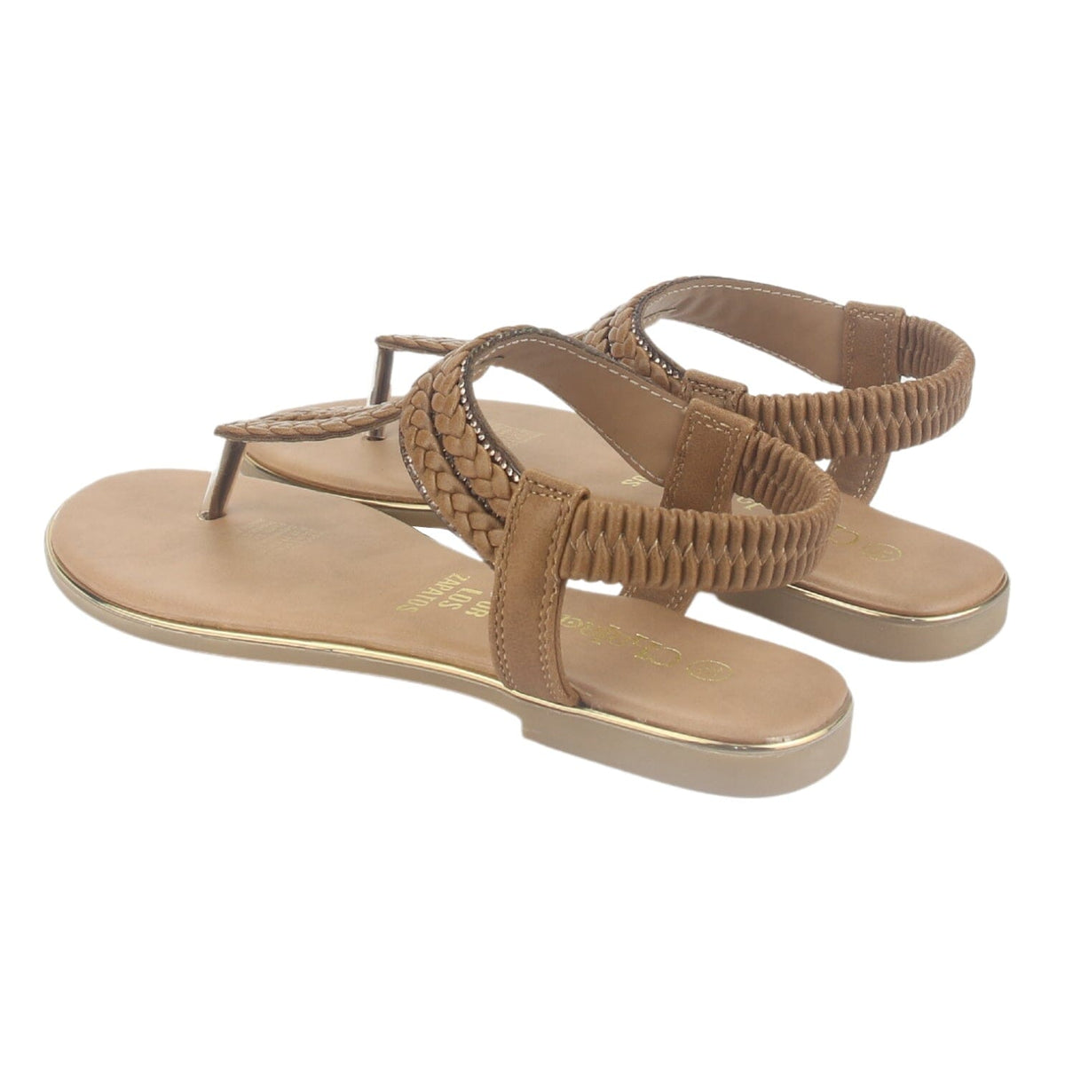 Sandalia Chalada Mujer Call-25 Camel Plana Sandalias Planas Chalada 