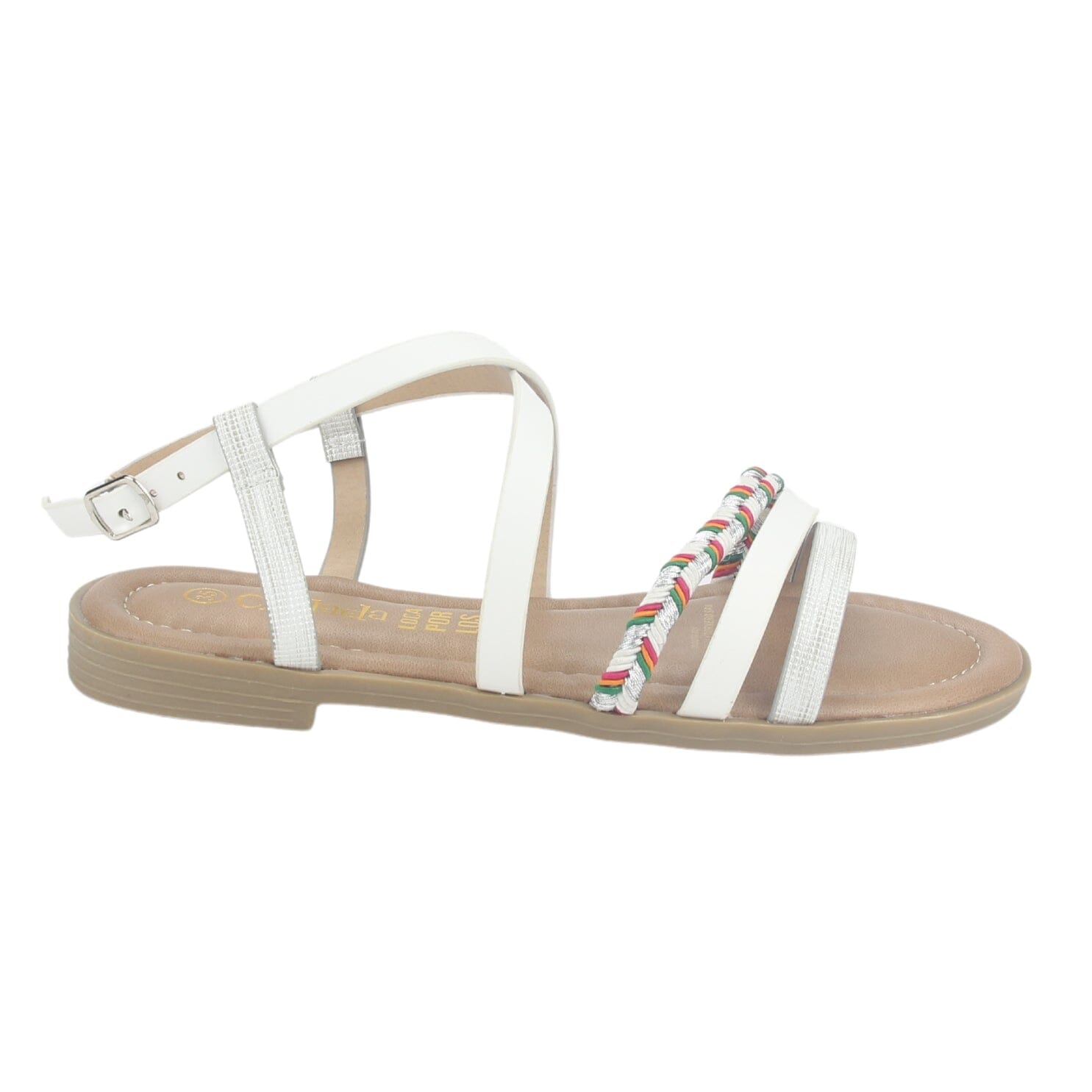 Sandalia Chalada Mujer Call-26 Blanco Plana Sandalias Planas Chalada 
