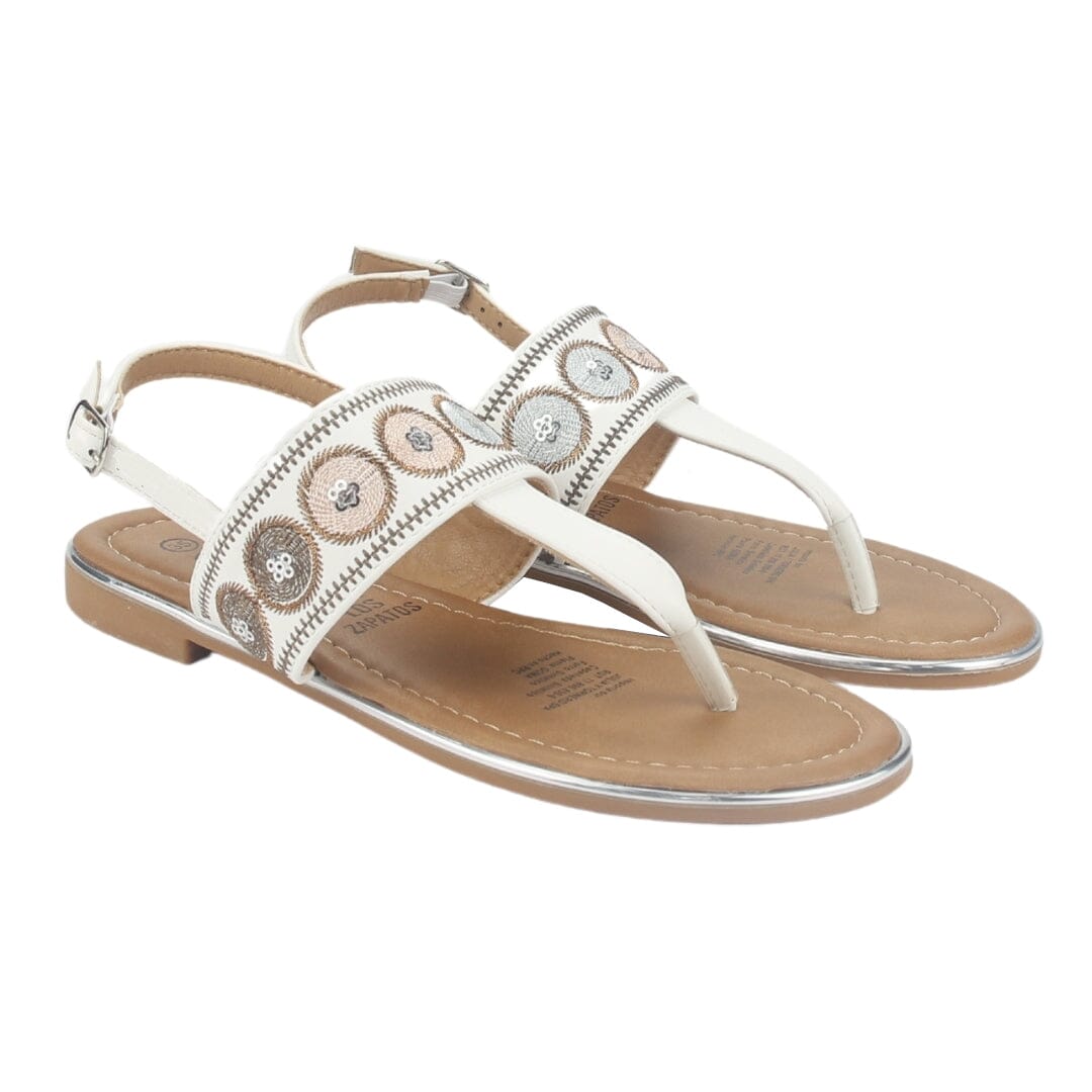 Sandalia Chalada Mujer Call-27 Blanco Plana Sandalias Chalada 