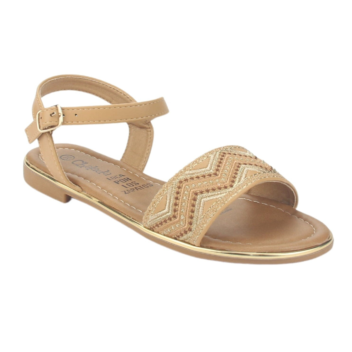 Sandalia Chalada Mujer Call-29 Camel Plana Sandalias Chalada 