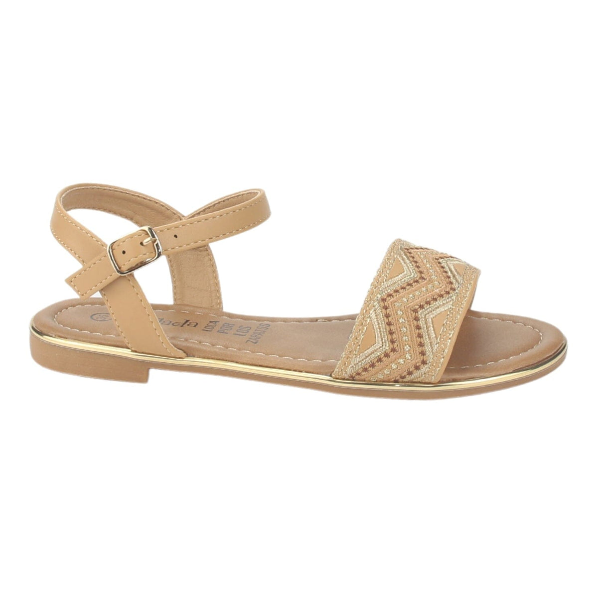 Sandalia Chalada Mujer Call-29 Camel Plana Sandalias Chalada 
