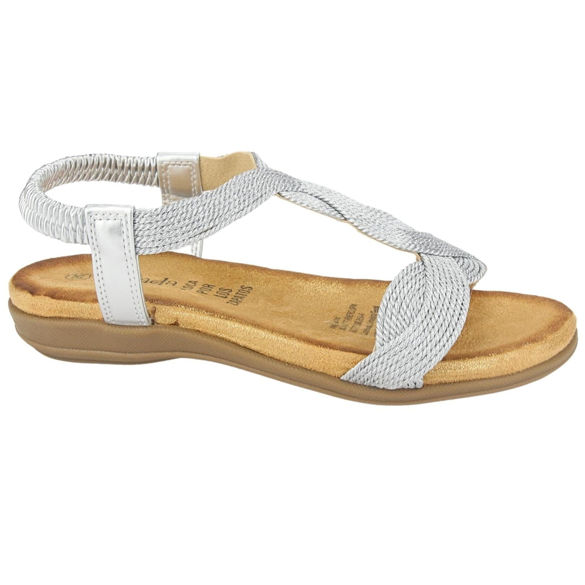 Sandalia Chalada Mujer Clara-5 Plateado Casual Sandalias Planas Chalada 