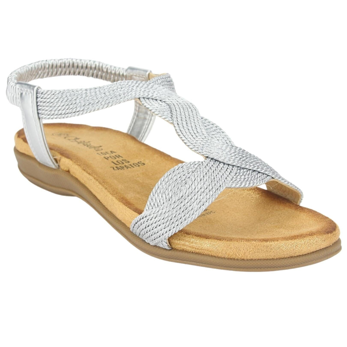 Sandalia Chalada Mujer Clara-5 Plateado Casual Sandalias Planas Chalada 