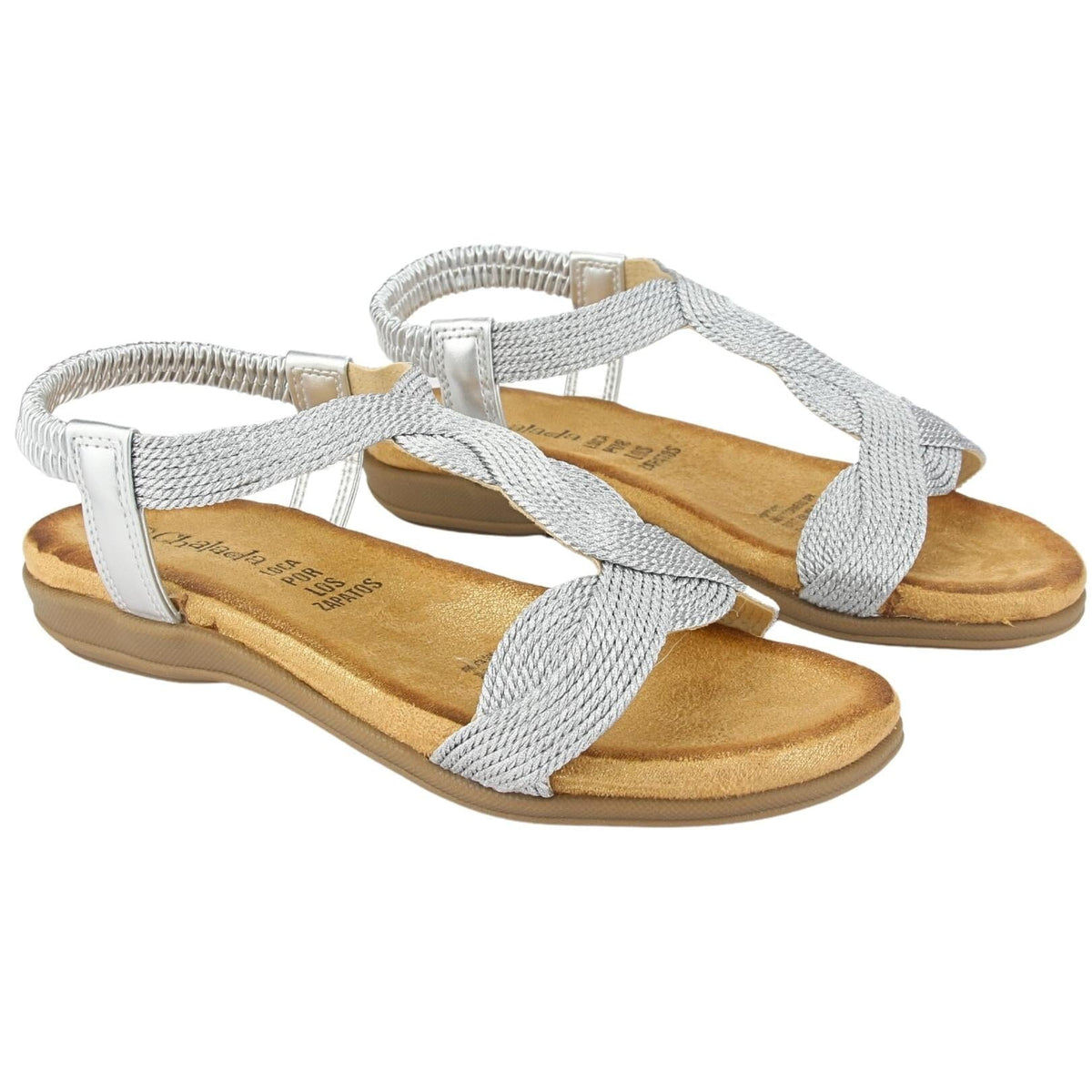 Sandalia Chalada Mujer Clara-5 Plateado Casual Sandalias Planas Chalada 