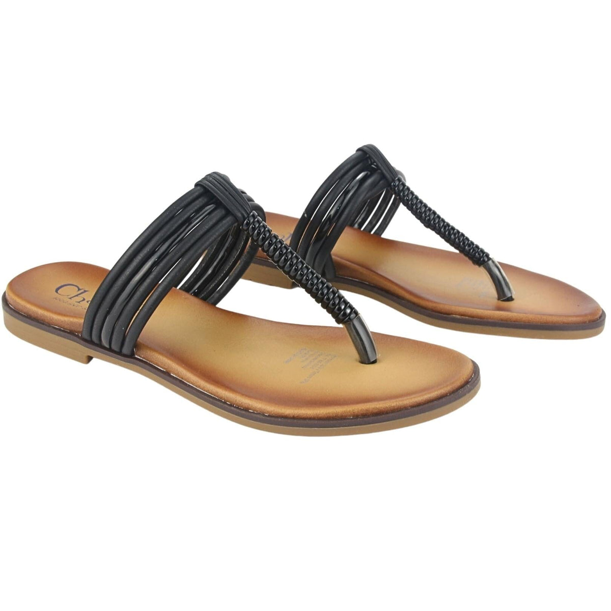 Sandalia Chalada Mujer Greca-60 Negro Casual Sandalias Planas Chalada 