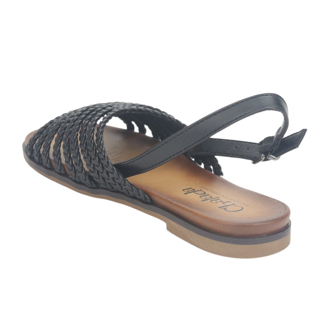 Sandalia Chalada Mujer Greca-61 Negro Plana Sandalias Planas Chalada 