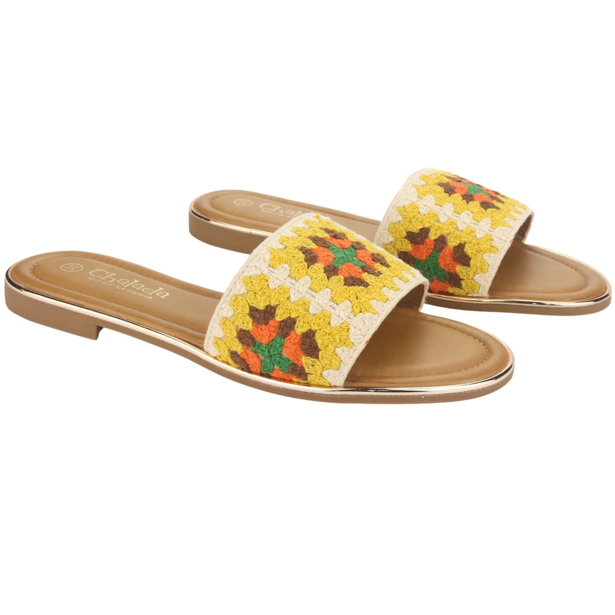 Sandalia Chalada Mujer Lila-15 Amarillo Casual Sandalias Planas Chalada 