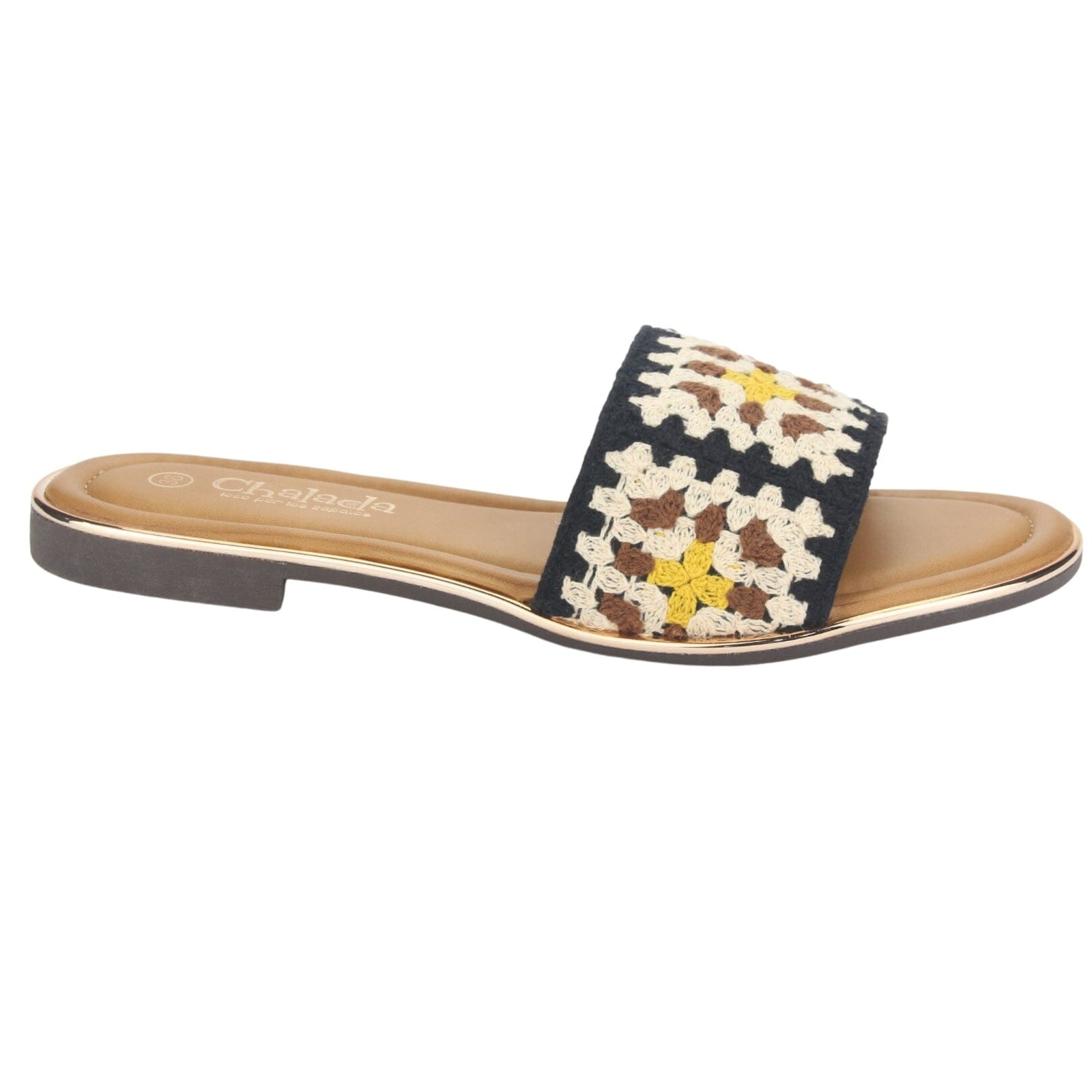 Sandalia Chalada Mujer Lila-15 Negro Casual Sandalias Planas Chalada 