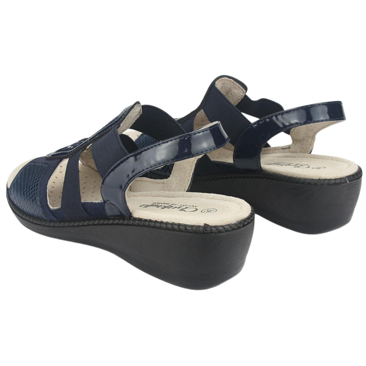 Sandalia Chalada Mujer Lupe-4 Azul Marino Casual Sandalias Taco Chalada 
