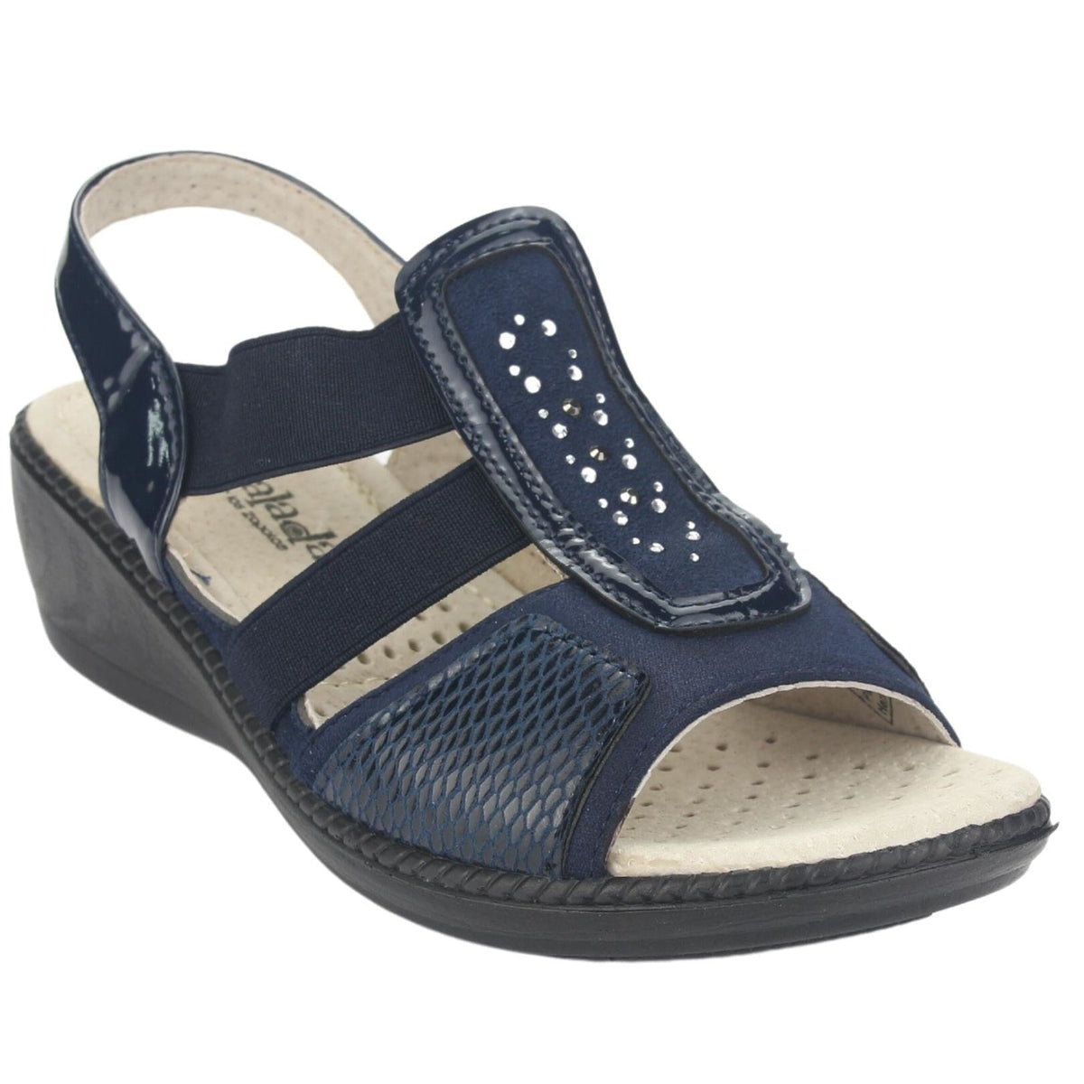 Sandalia Chalada Mujer Lupe-4 Azul Marino Casual Sandalias Taco Chalada 
