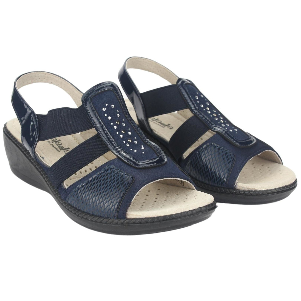 Sandalia Chalada Mujer Lupe-4 Azul Marino Casual Sandalias Taco Chalada 