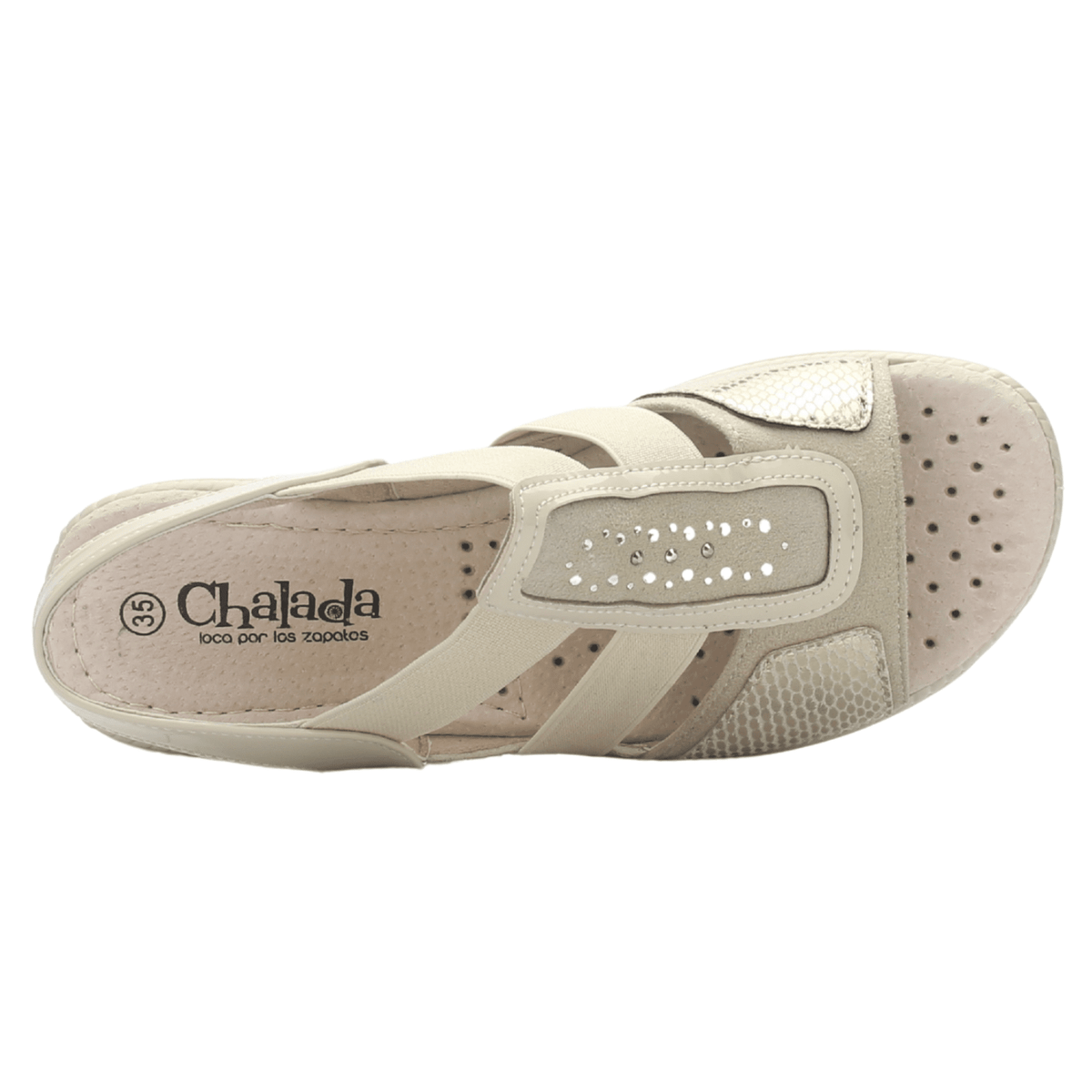 Sandalia Chalada Mujer Lupe-4 Beige Casual Sandalias Taco Chalada 