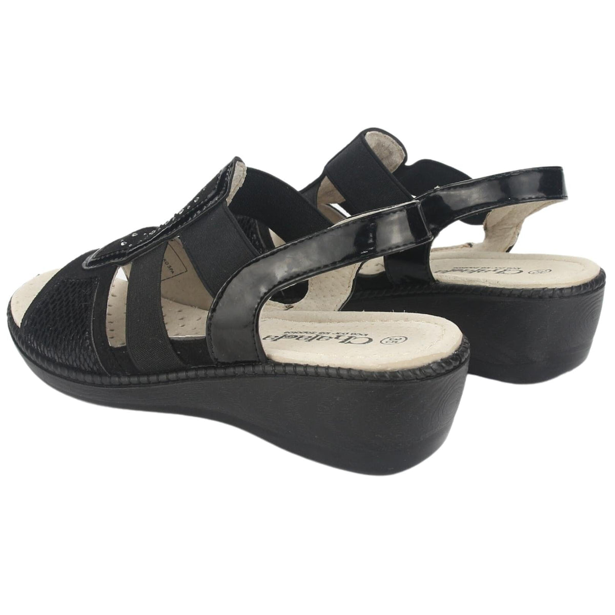 Sandalia Chalada Mujer Lupe-4 Negro Casual Sandalias Taco Chalada 
