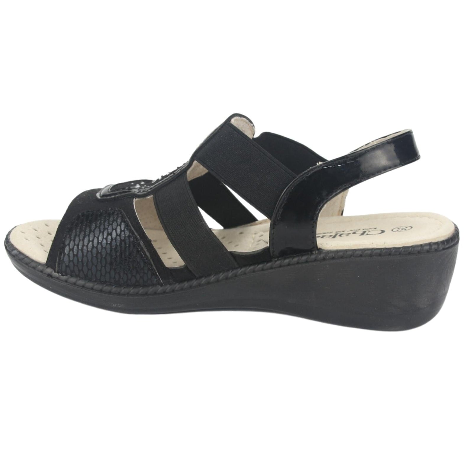 Sandalia Chalada Mujer Lupe-4 Negro Casual Sandalias Taco Chalada 