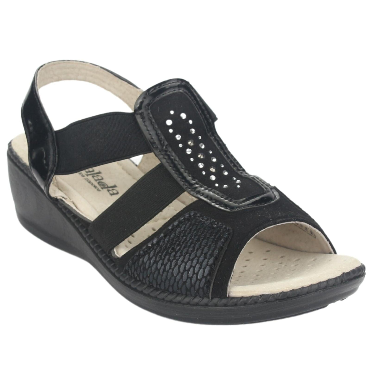 Sandalia Chalada Mujer Lupe-4 Negro Casual Sandalias Taco Chalada 