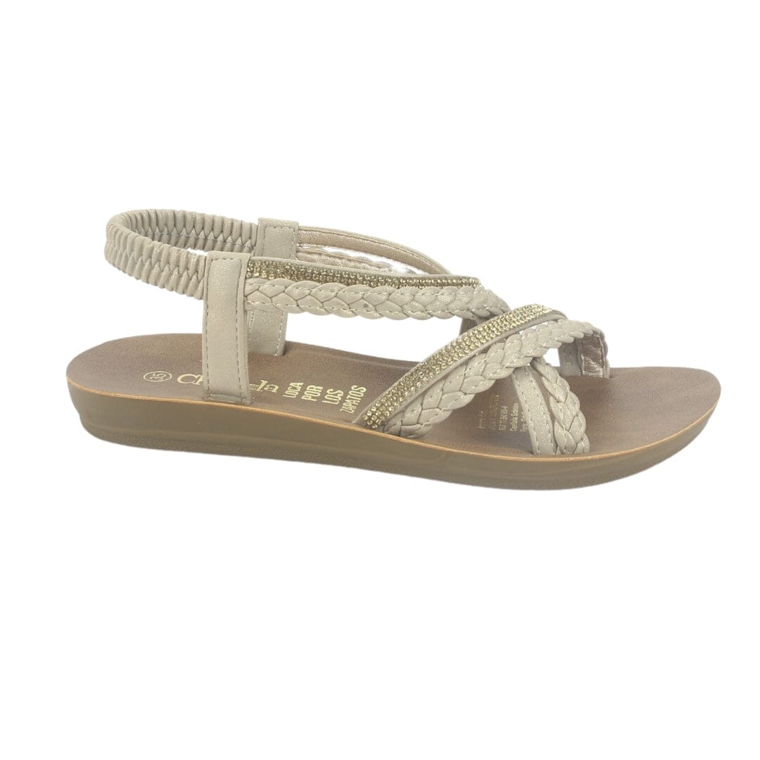 Sandalia Chalada Mujer Quanta-15 Dorado Plano Sandalias Chalada 
