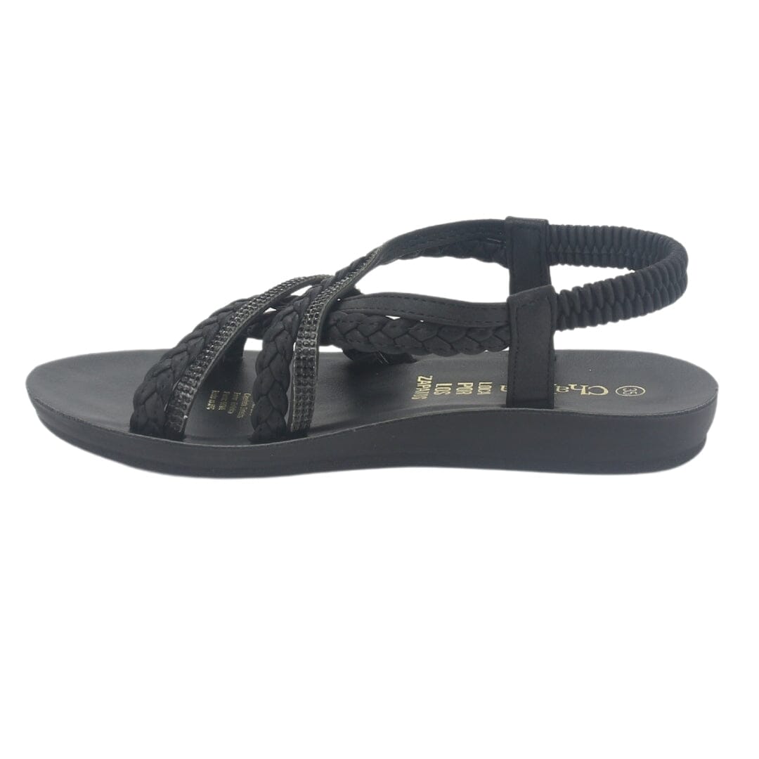 Sandalia Chalada Mujer Quanta-15 Negro Plano Sandalias Chalada 