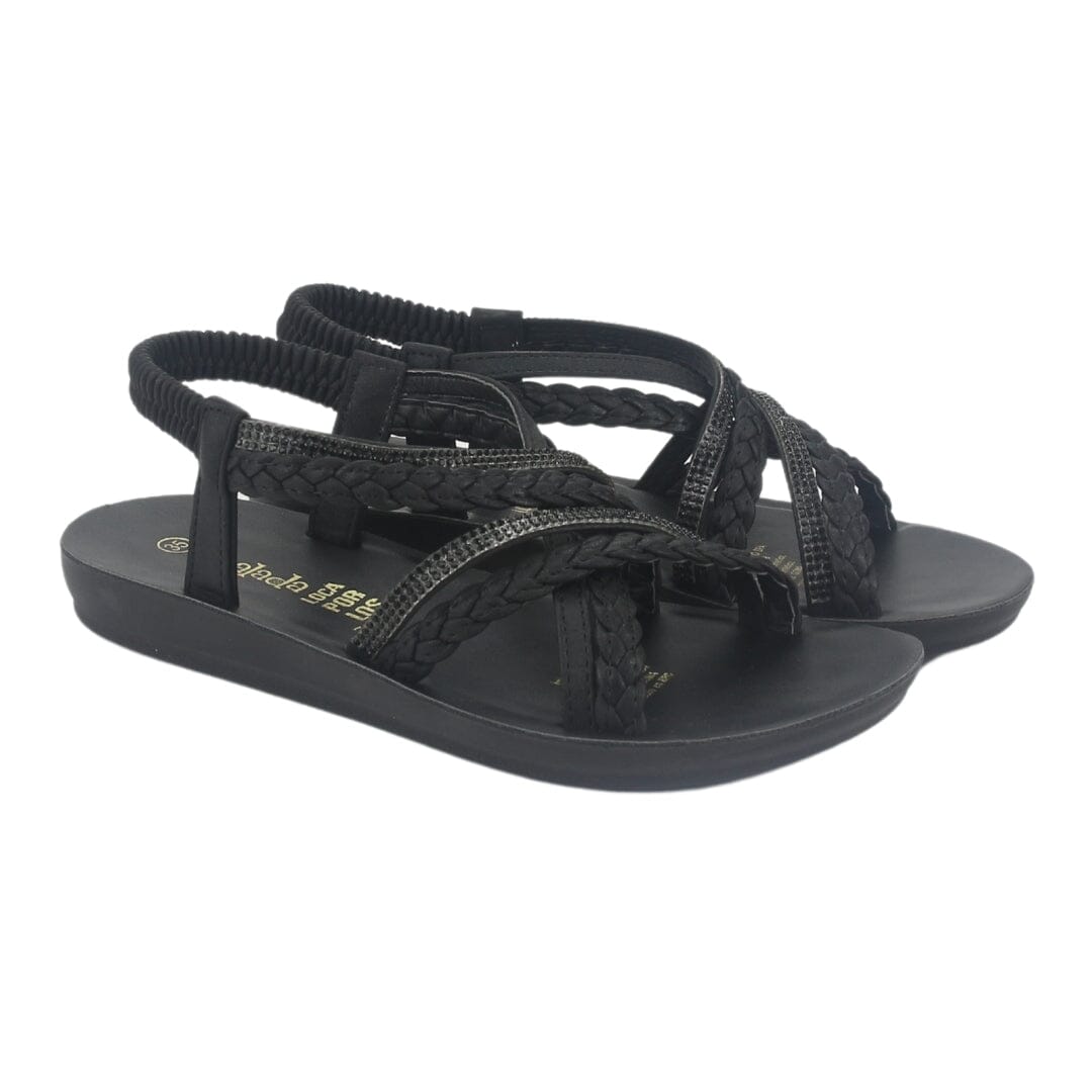 Sandalia Chalada Mujer Quanta-15 Negro Plano Sandalias Chalada 