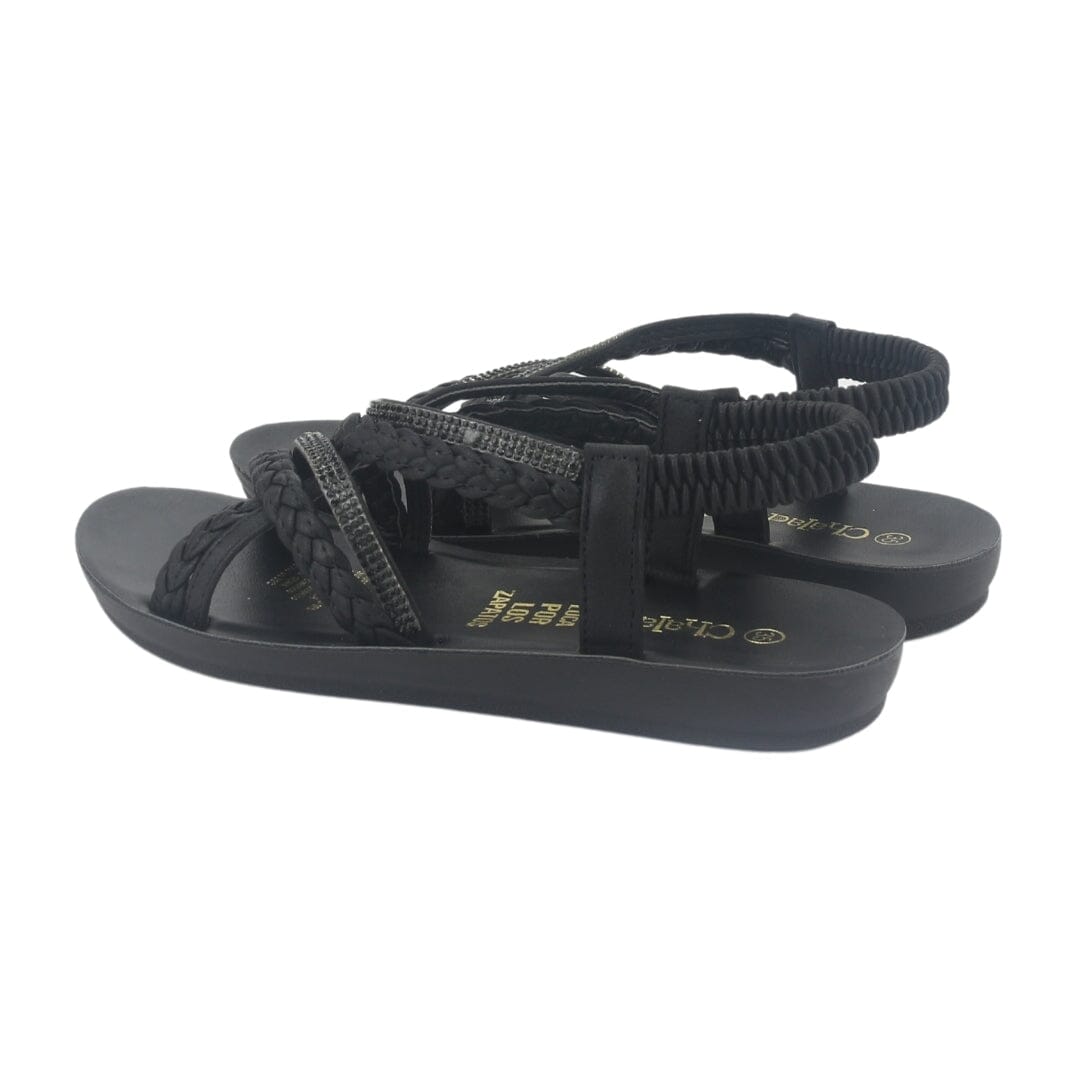 Sandalia Chalada Mujer Quanta-15 Negro Plano Sandalias Chalada 