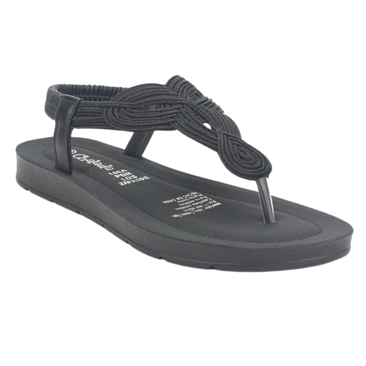 Sandalia Chalada Mujer Quina-1 Negro Plano Sandalias Chalada 