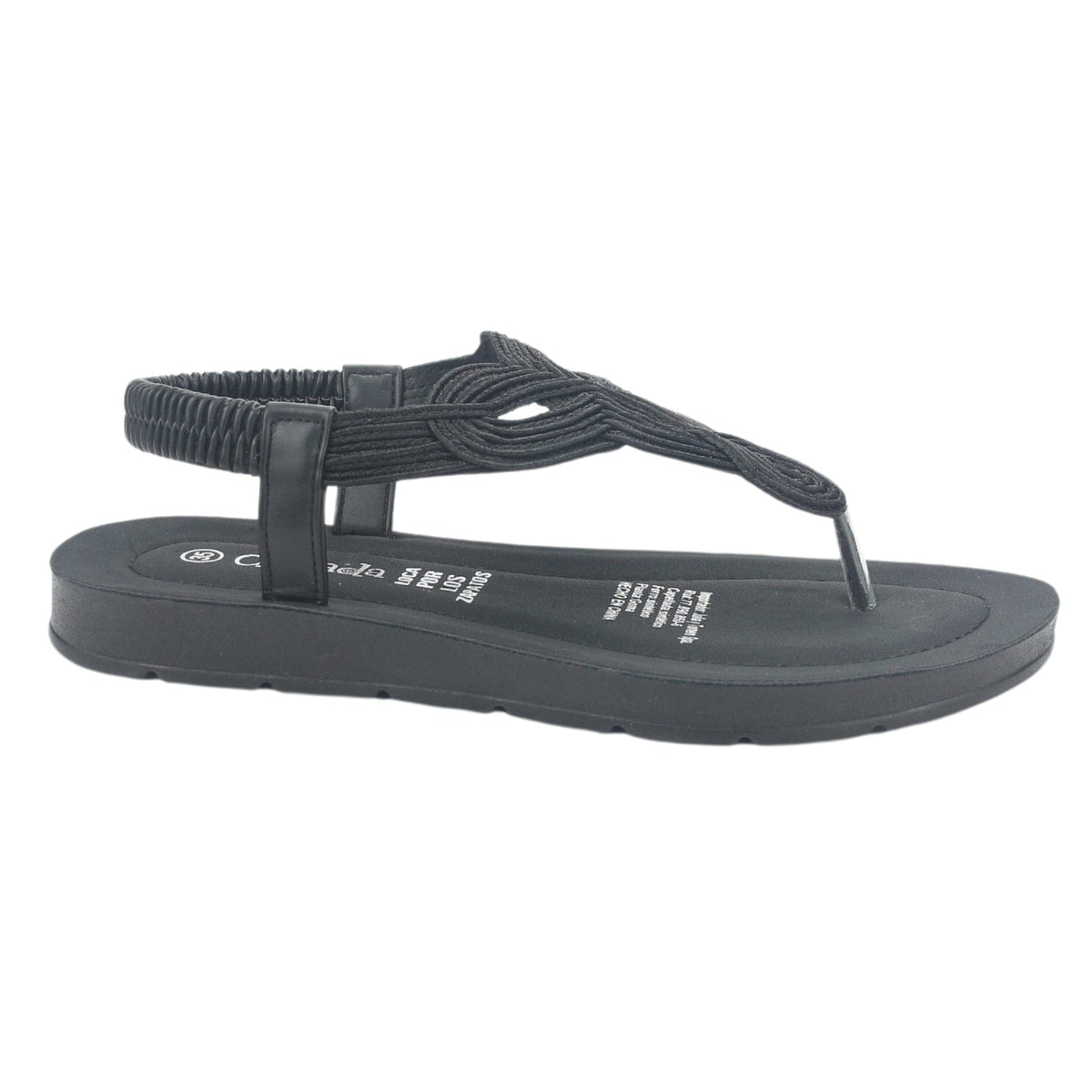 Sandalia Chalada Mujer Quina-1 Negro Plano Sandalias Chalada 