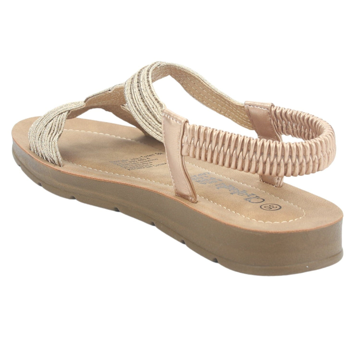 Sandalia Chalada Mujer Quina-2 Dorado Plano Sandalias Chalada 