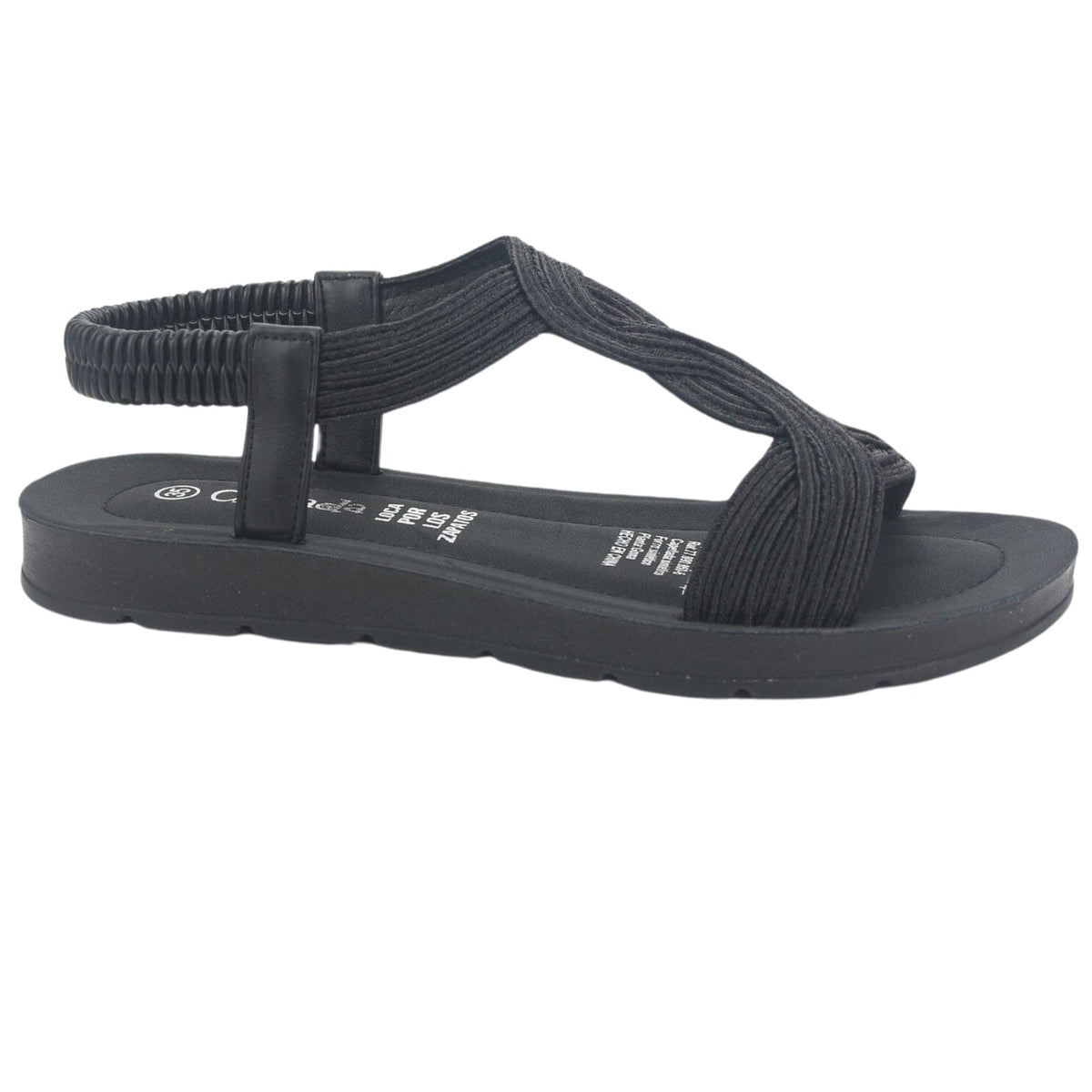 Sandalia Chalada Mujer Quina-2 Negro Plano Sandalias Chalada 