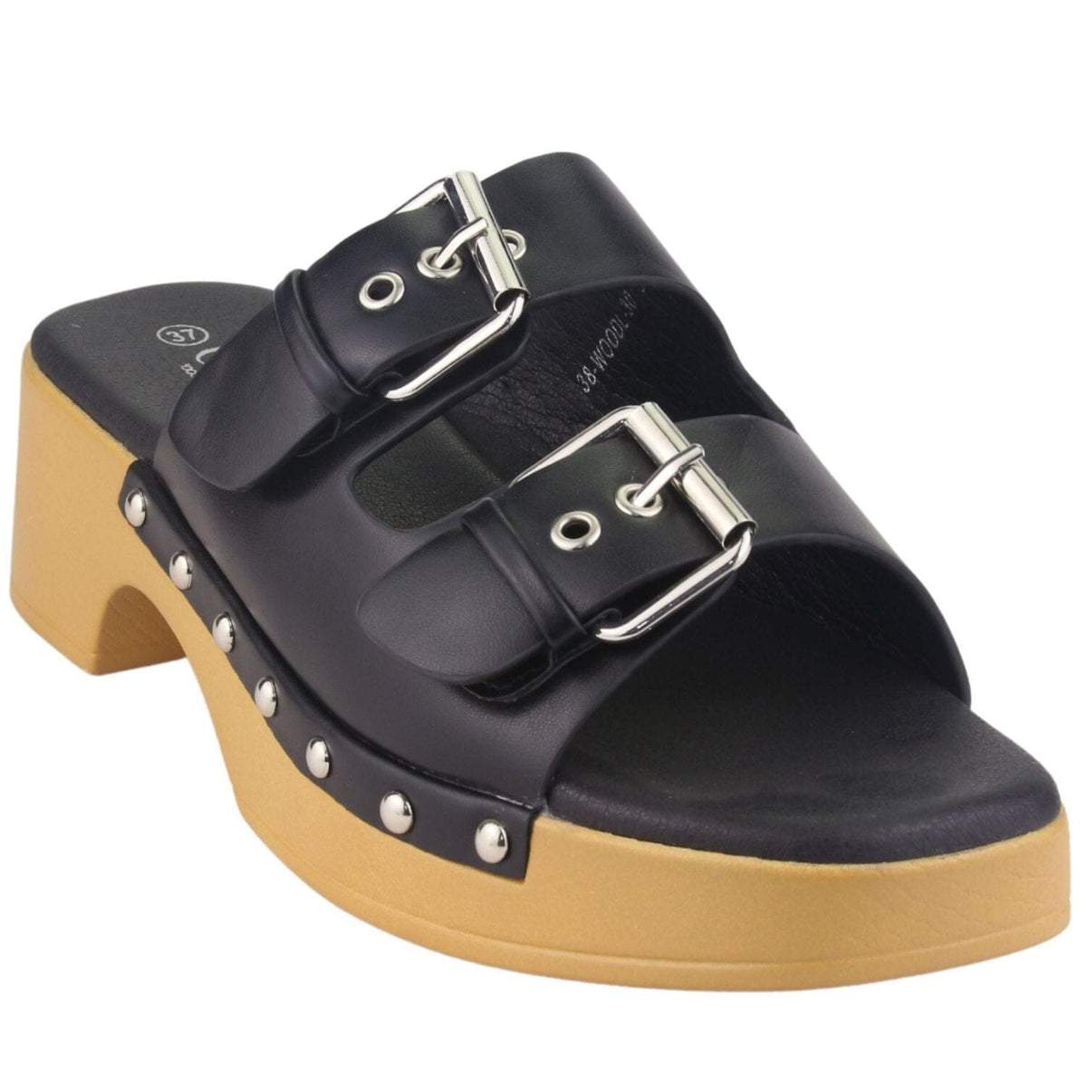 Sandalia Chalada Mujer Woodl-30 Negro Casual Sandalias Taco Chalada 