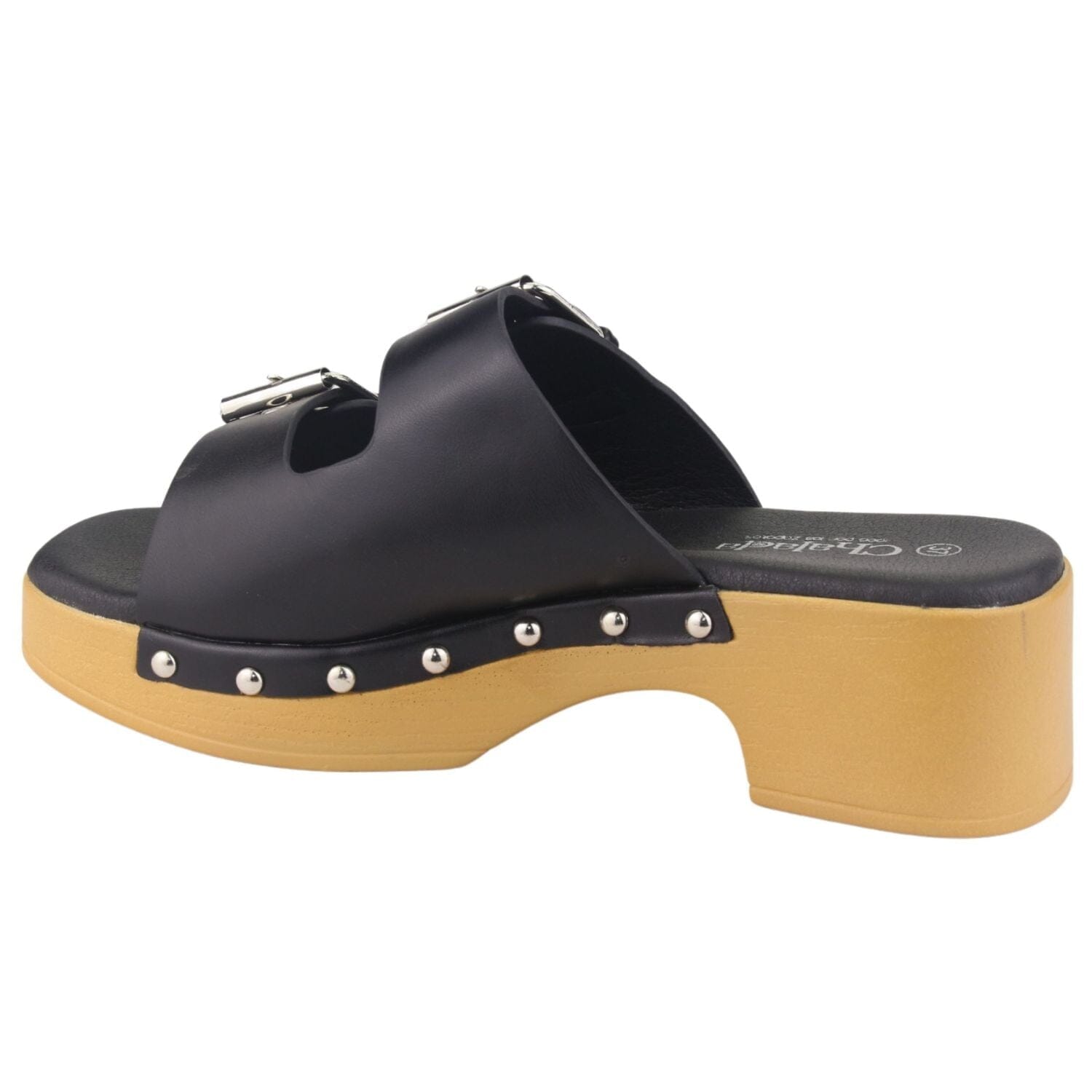 Sandalia Chalada Mujer Woodl-30 Negro Casual Sandalias Taco Chalada 