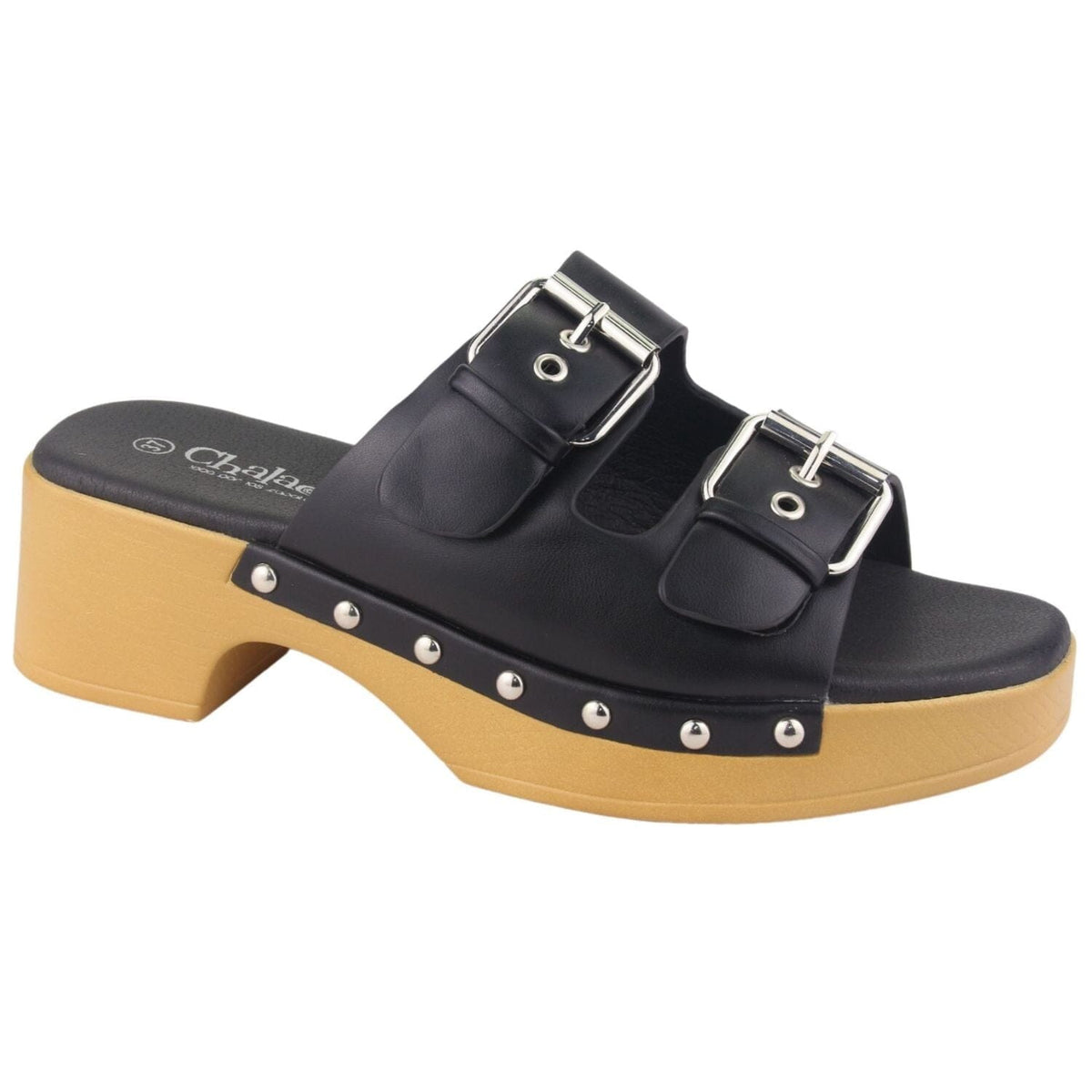 Sandalia Chalada Mujer Woodl-30 Negro Casual Sandalias Taco Chalada 