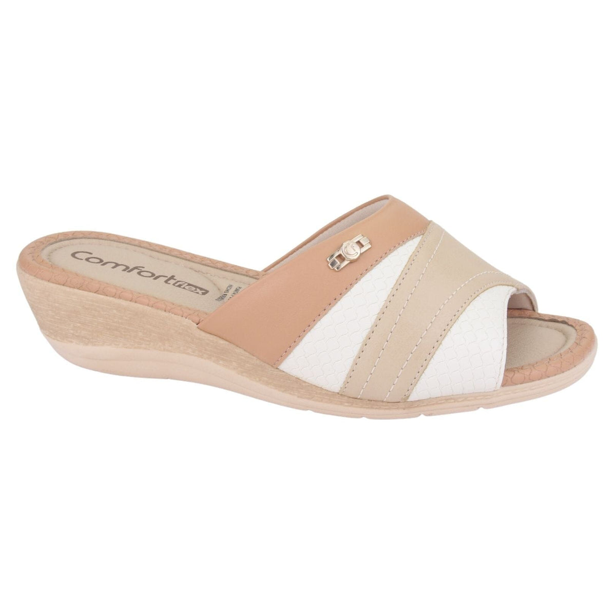 Sandalia Comfortflex Mujer 2296401 Beige Moda Sandalias Comfortflex 