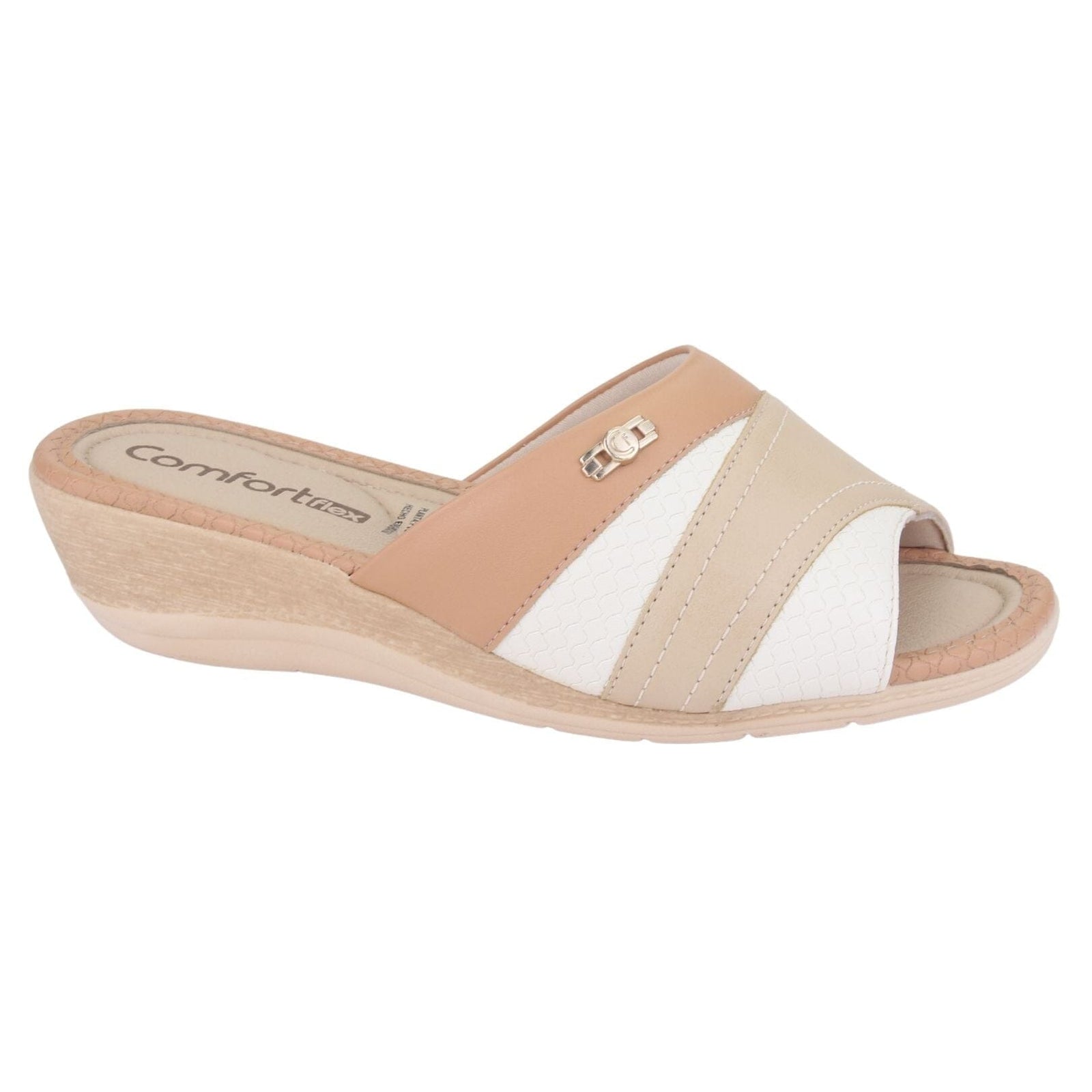Sandalia Comfortflex Mujer 2296401 Beige Moda Sandalias Comfortflex 