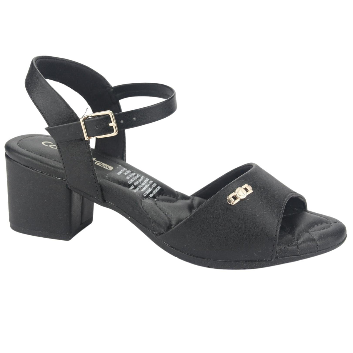 Sandalia Comfortflex Mujer 2357402 Negro Casual Sandalias Taco Comfortflex 