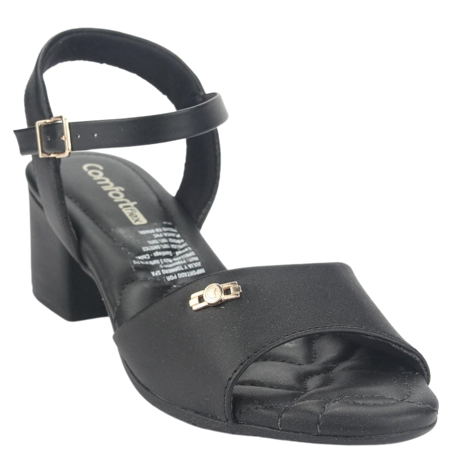 Sandalia Comfortflex Mujer 2357402 Negro Casual Sandalias Taco Comfortflex 