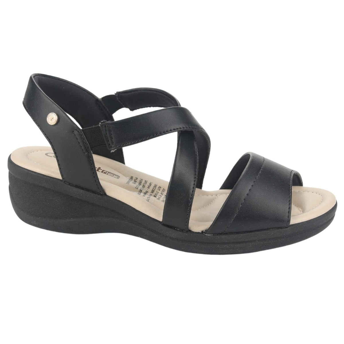 Sandalia Comfortflex Mujer 2388404 Negro Casual Sandalias Planas Comfortflex 