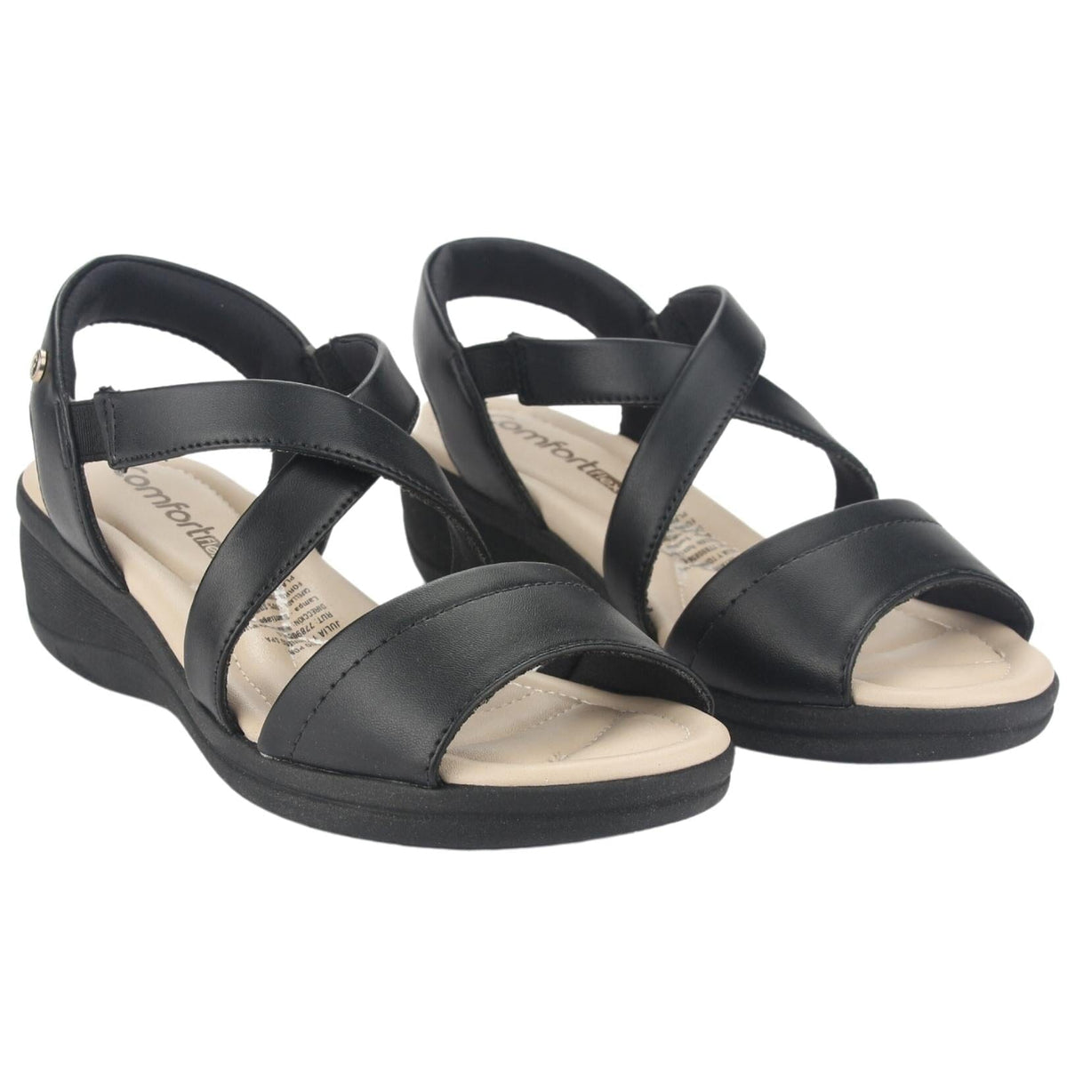 Sandalia Comfortflex Mujer 2388404 Negro Casual Sandalias Planas Comfortflex 